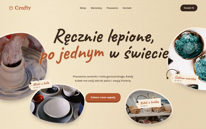 Makieta strony www: garncarstwo i prace ręczne