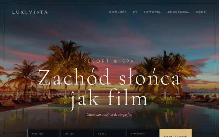 Wzorcowa witryna: hotel z kompleksem wypoczynkowym