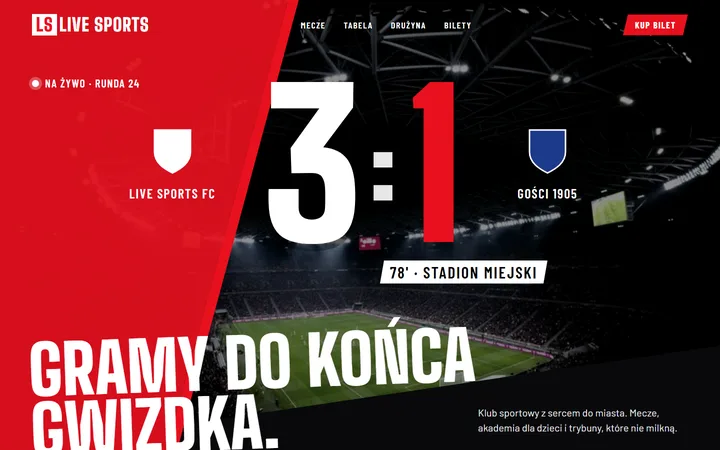 Makieta strony www: stowarzyszenie sportowe
