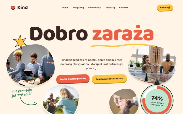 Makieta strony www: stowarzyszenie pomocowe