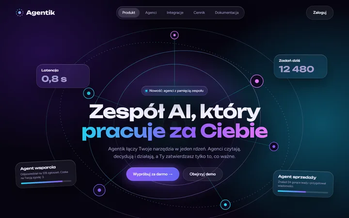 Makieta strony www: usługa saas online